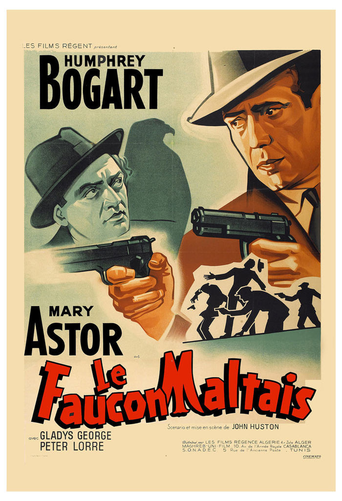 The Maltese Falcon Film Noir Poster (French, 1941)