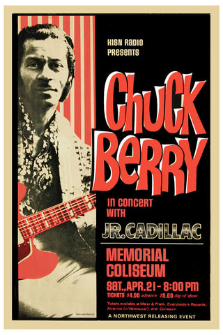 Chuck Berry at Vancouver Concert Poster 1973