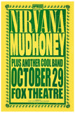 Nirvana & Mudhoney at Fox Theatre Concert Poster (1991)