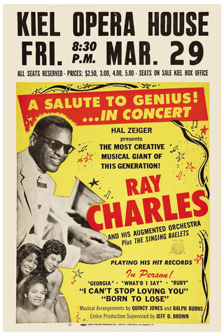 Ray Charles at Kiel Opera House Poster (1963)